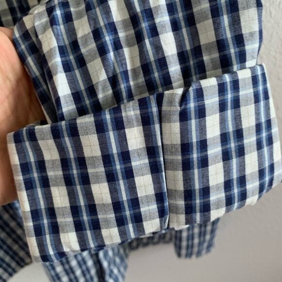 NWT Docker's Men Classic Fit Plaid Check Shirt Blue Hues XL - Picture 5 of 11